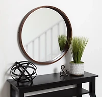 Round Walnut Wood Hutton Mirror