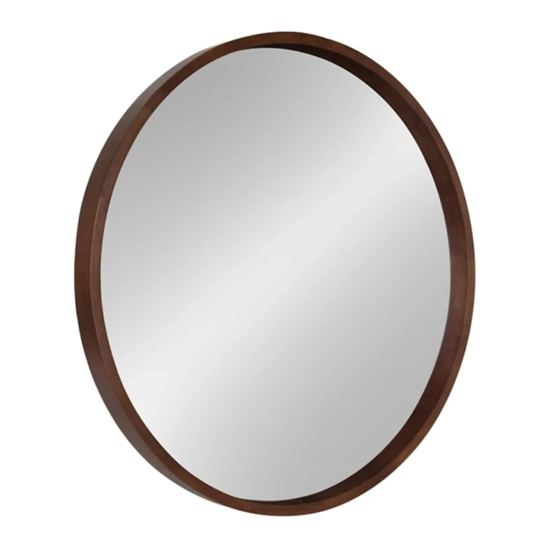 Round Walnut Wood Hutton Mirror