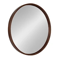 Round Walnut Wood Hutton Mirror