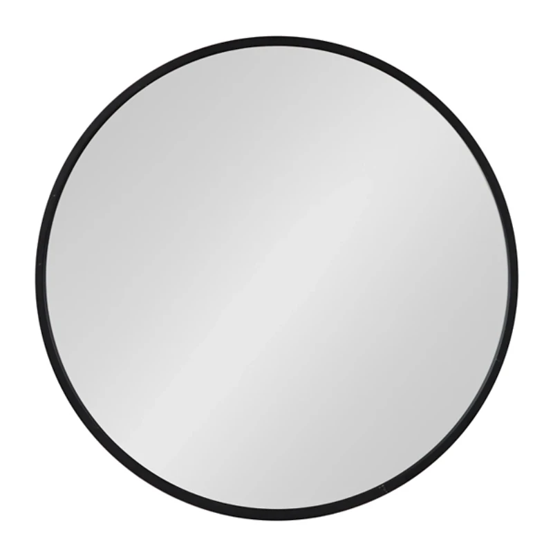 Round Black Wood Travis Accent Mirror