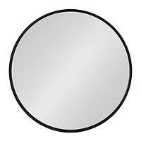 Round Black Wood Travis Accent Mirror