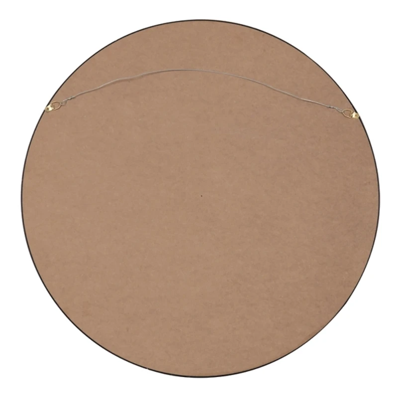 Round Black Wood Travis Accent Mirror