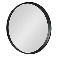 Round Black Wood Travis Accent Mirror
