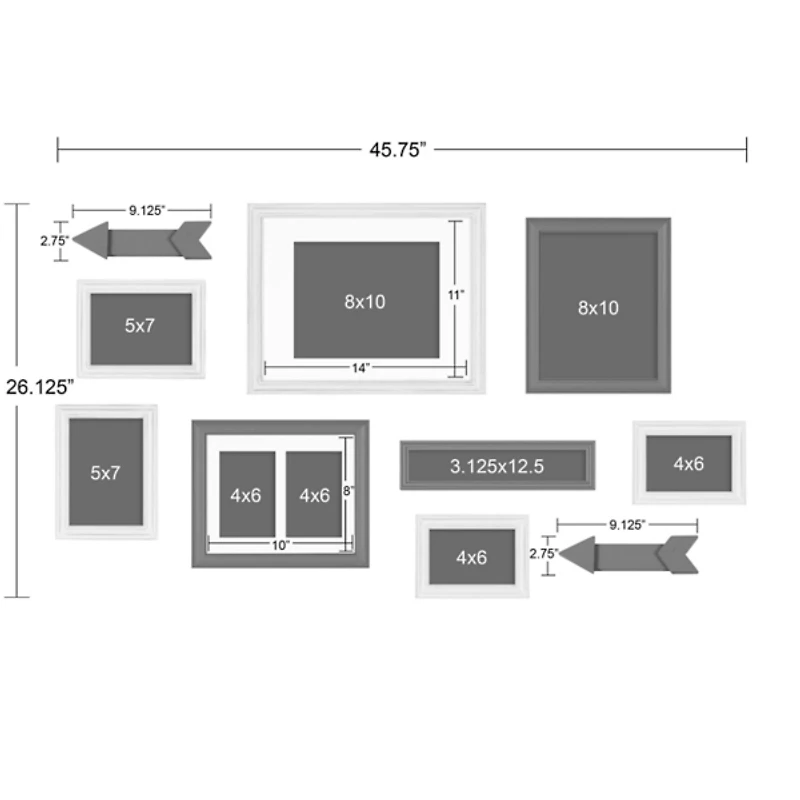 Arrow 10-pc. Gallery Wall Picture Frame Set