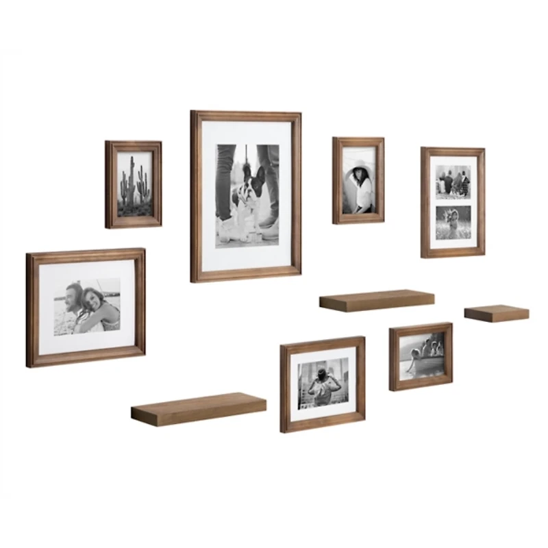 Natural 10-pc. Gallery Wall Frame and Shelf Set