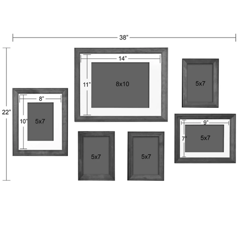 Brown and Gray 6-pc. Gallery Wall Frame Set