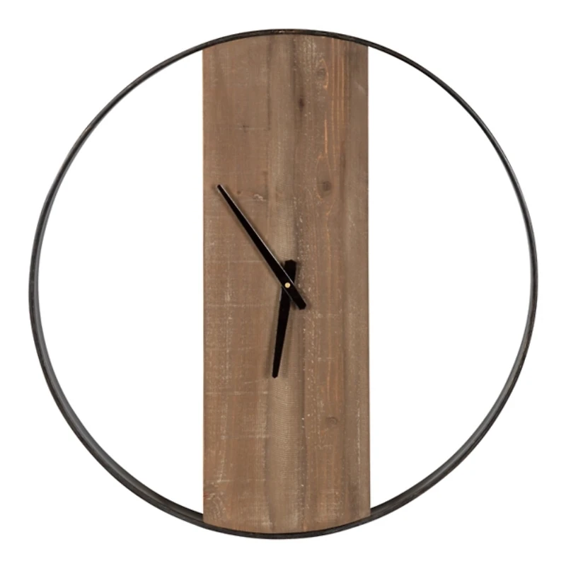 Black Ladd Natural Wood Wall Clock