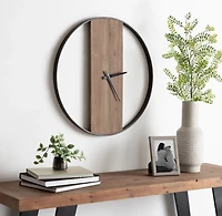 Black Ladd Natural Wood Wall Clock