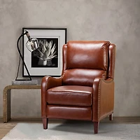 Arturo Brown Leather Wingback Recliner