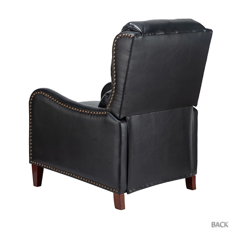 Arturo Black Leather Wingback Recliner
