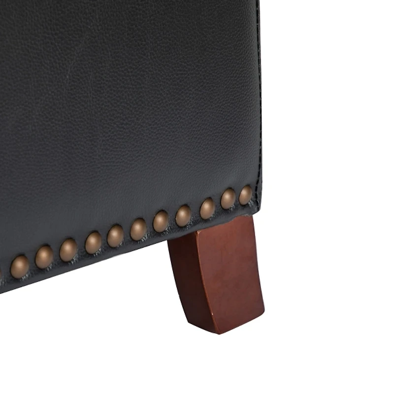 Arturo Black Leather Wingback Recliner