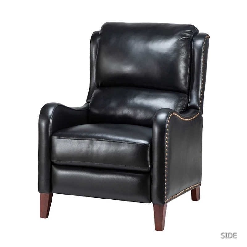 Arturo Black Leather Wingback Recliner