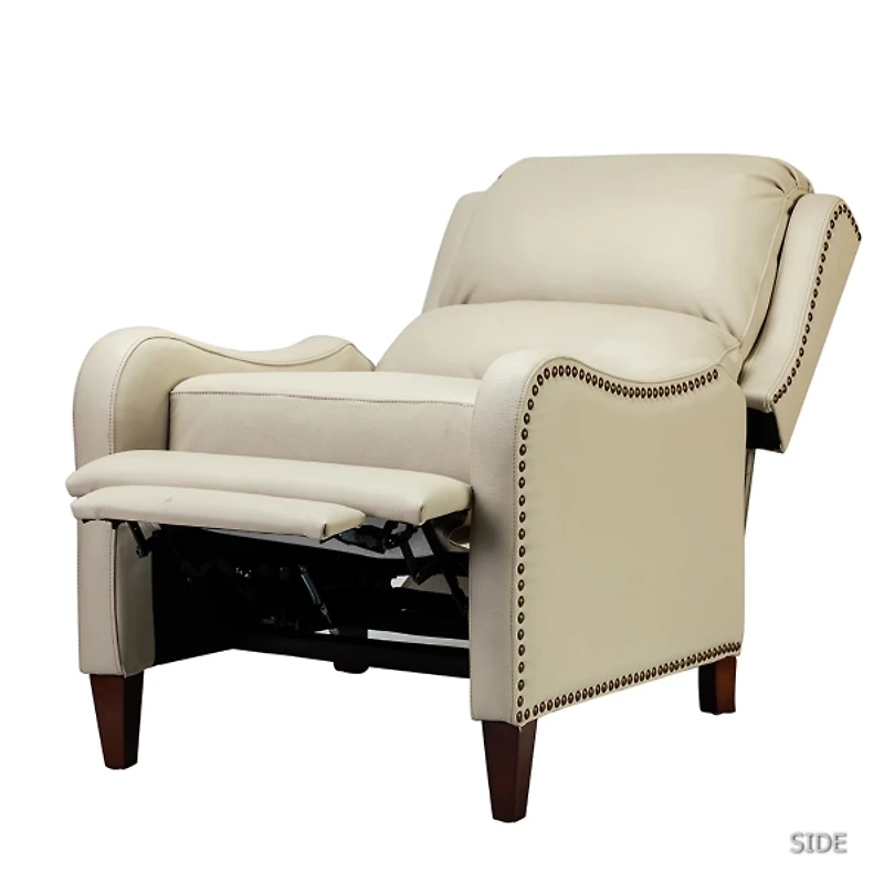 Arturo Ivory Leather Wingback Recliner