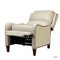 Arturo Ivory Leather Wingback Recliner