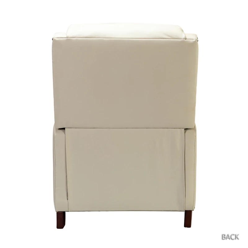 Arturo Ivory Leather Wingback Recliner