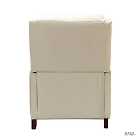 Arturo Ivory Leather Wingback Recliner