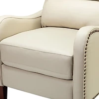Arturo Ivory Leather Wingback Recliner