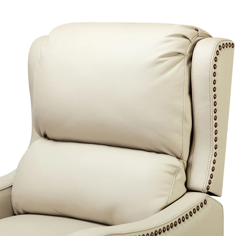 Arturo Ivory Leather Wingback Recliner