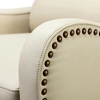 Arturo Ivory Leather Wingback Recliner