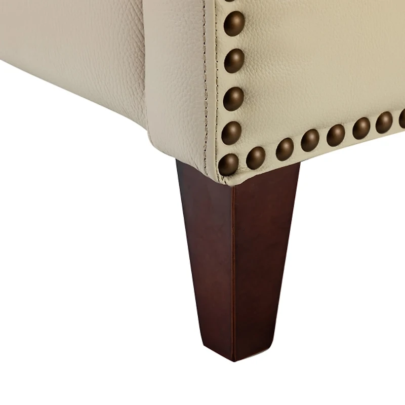 Arturo Ivory Leather Wingback Recliner