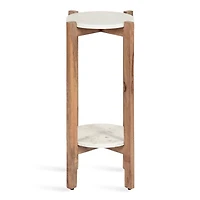 Natural Wood and Marble Moxley Accent Table