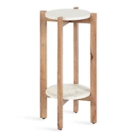 Natural Wood and Marble Moxley Accent Table