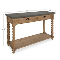 Brown and Gray Wood 2-Drawer Console Table