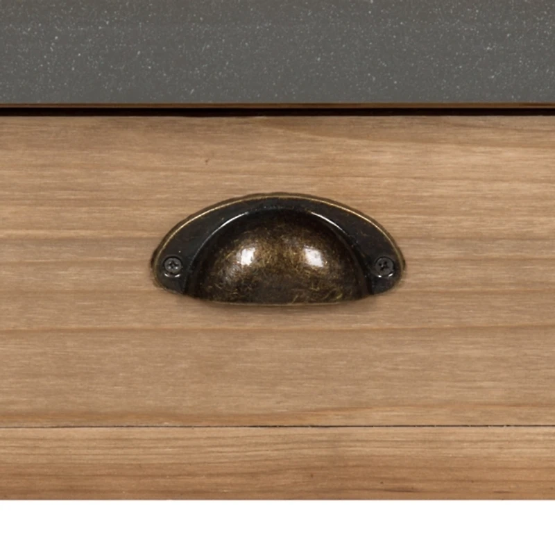 Brown and Gray Wood 2-Drawer Console Table