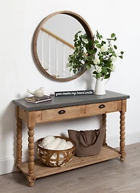 Brown and Gray Wood 2-Drawer Console Table