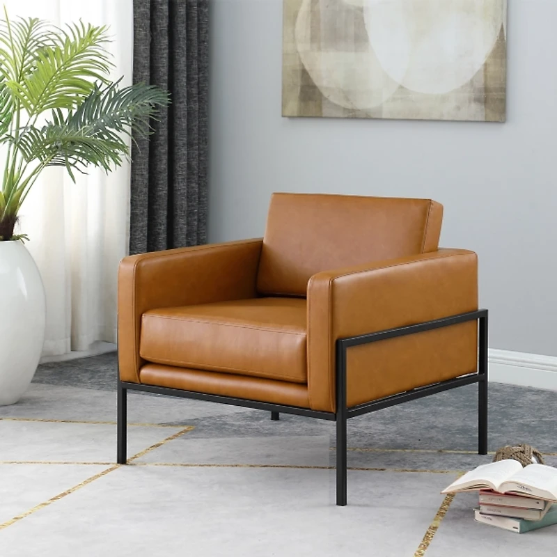 Carmel Vegan Leather Club Accent Chair