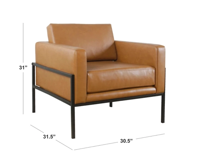 Carmel Vegan Leather Club Accent Chair