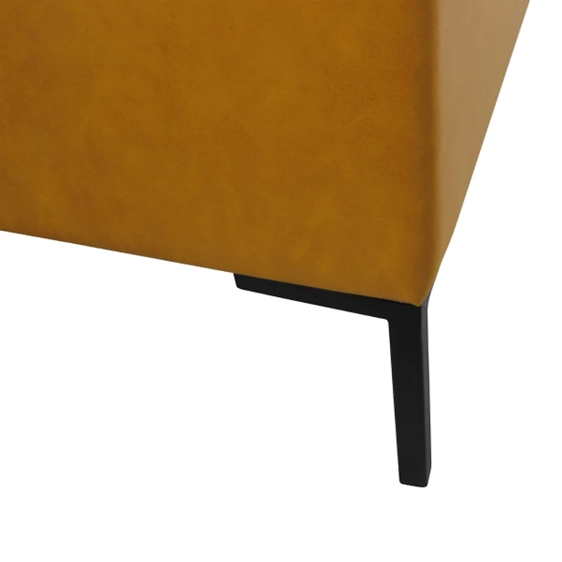 Caramel Vegan Leather Storage Bench