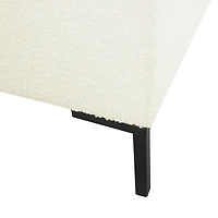 Cream Boucle Black Metal Storage Bench