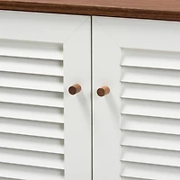 Collier Two-Tone Slatted Shoe Storage Cabinet