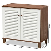 Collier Two-Tone Slatted Shoe Storage Cabinet