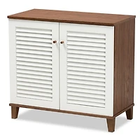 Collier Two-Tone Slatted Shoe Storage Cabinet