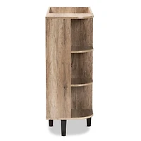 Rustic Oak Open Shoe Storage Cabinet