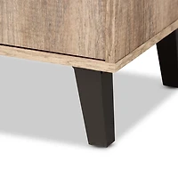 Rustic Oak Open Shoe Storage Cabinet