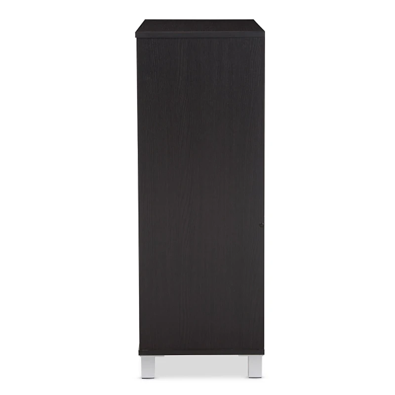Aldrich Black Slatted Shoe Storage Cabinet