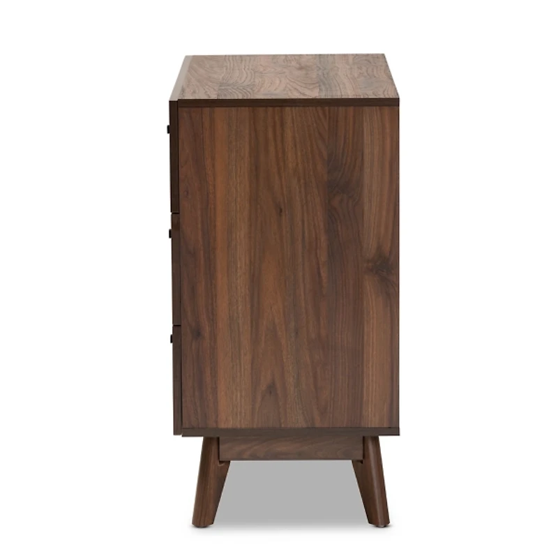 Sabrina Walnut Wood 3-Drawer Chest