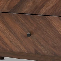 Sabrina Walnut Wood 3-Drawer Chest