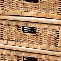 Natural Boho Rattan Weave Storage Cabinet