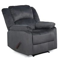 Flannel Gray Overstuffed Pull Recliner