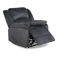 Flannel Gray Overstuffed Pull Recliner