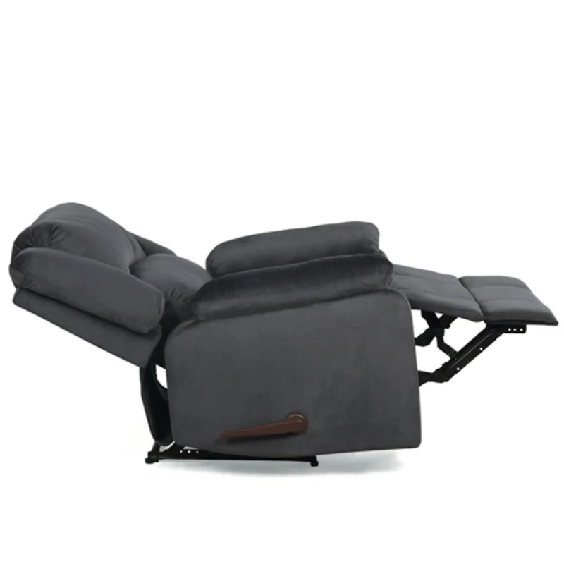 Flannel Gray Overstuffed Pull Recliner