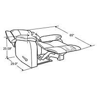 Flannel Gray Overstuffed Pull Recliner