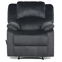 Flannel Gray Overstuffed Pull Recliner