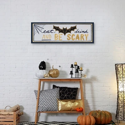 Eat Drink And Be Scary Halloween Wall Plaque