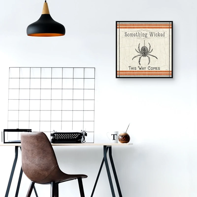 Something Wicked Spider Halloween Wall Plaque