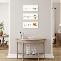 Gather Grateful Thankful Canvas Prints, Set of 3
